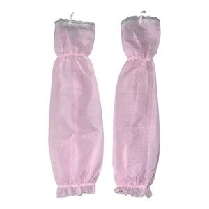 Sheer Pale Pink Floral Arm Sleeves - Delicate Overlay